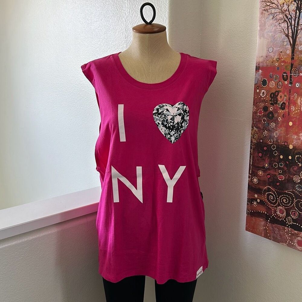 Diamond Supply Co. I LOVE NY MUSCLE Cotton Tank Magenta Size M